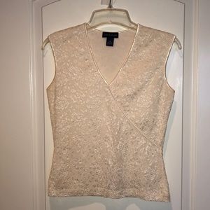 Ann Taylor lace overlay shell top